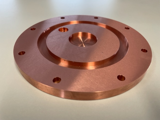 純銅（無酸素銅C1020）の円盤　加工